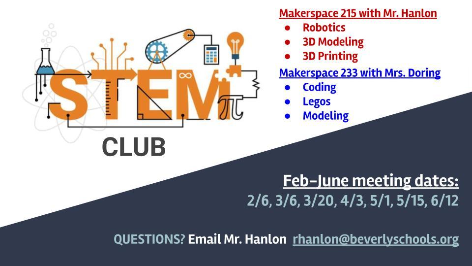 STEM Club meeting dates